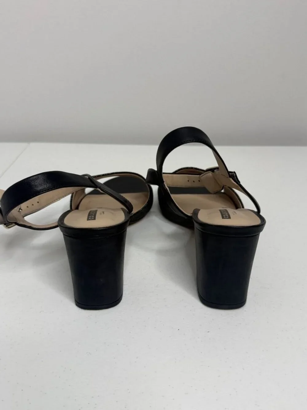 Clarks Deva Quest Black Comfort Block Heel Sandals Size 9